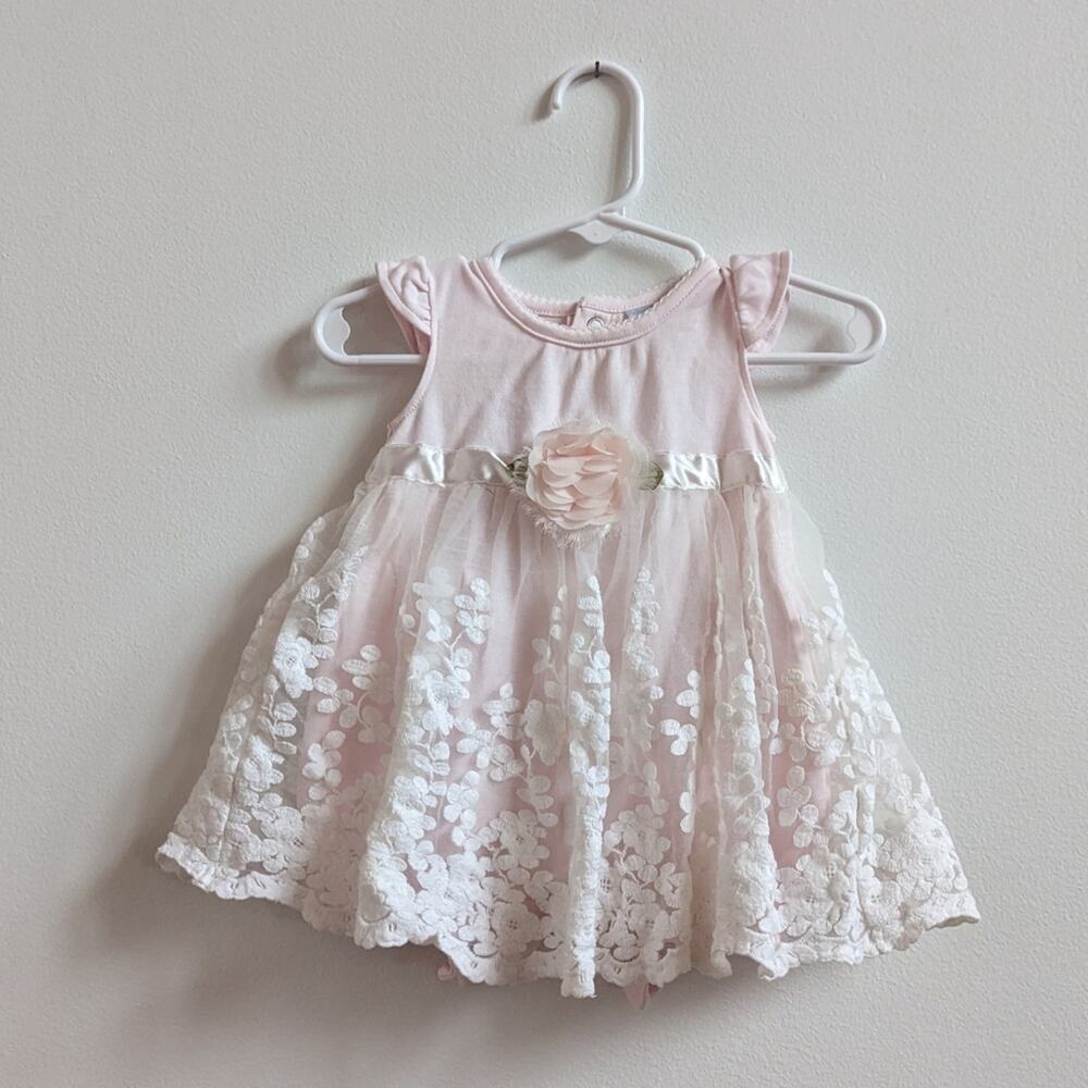 Edgehill Collection Dress Baby Girls 3m Girly Pink Lace